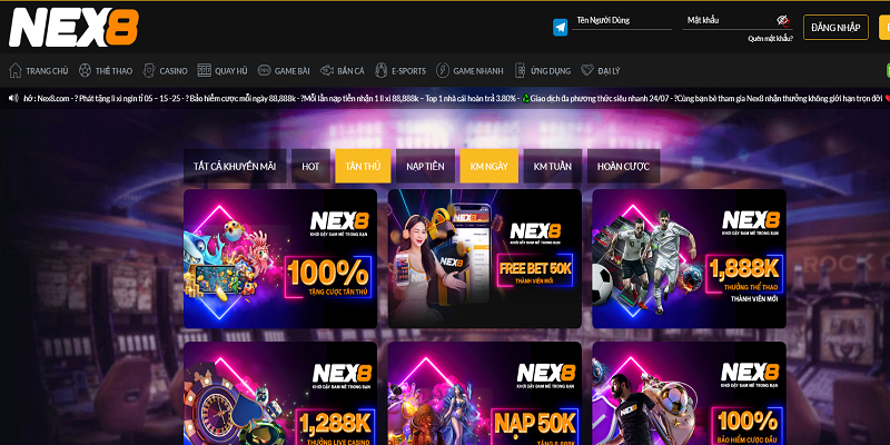 Chương trình khuyến mãi Nex8 - nhận thưởng cực khủng vào ngày mai cho tân binh Chương trình khuyến mãi Nex8 - nhận thưởng cực khủng vào ngày mai cho tân binh
