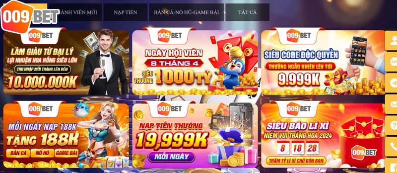 009Bet - Các Ưu Đãi khủng, Bùng Nổ Tại 009Bets.com
